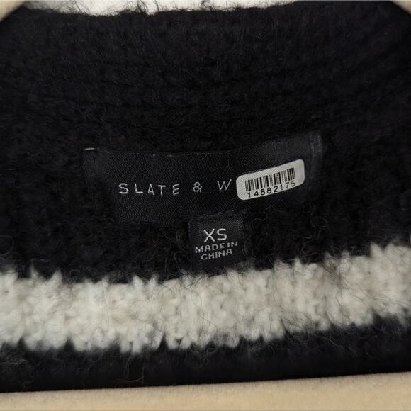 Slate & Willow Black White Stripe Cardigan Sweater Size XS - Picture 6 of 8